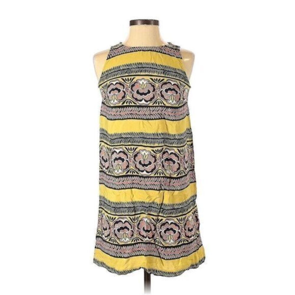 ANN TAYLOR LOFT Yellow Floral Pattern Casual Dress SMALL